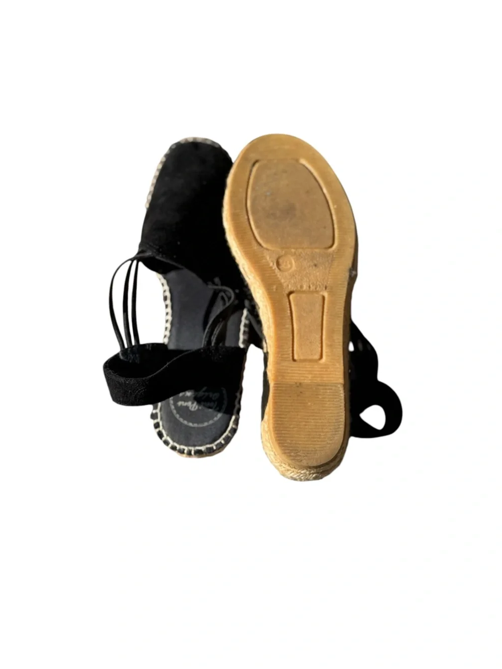 Toni Pons Nuria Black Suede Espadrille Slingback Flats Coastal Boho Vacation